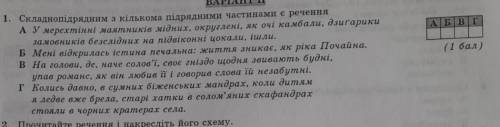 Складнопідрядним з кількома частинами є речення: