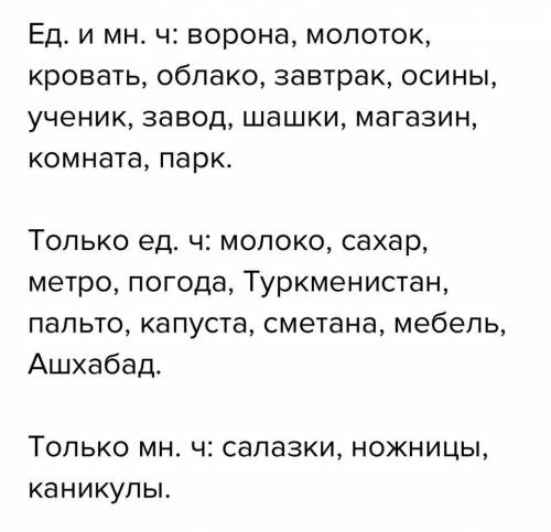 Распределите имена существительные в 3 группы : 1 имена существительных , которые употребляются и в