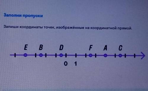 Запиши координаты точек изображенных на координатной прямой. Запишите координаты в виде десятичной д