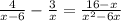 \frac{4}{x - 6} - \frac{3}{x} = \frac{16 - x}{ {x}^{2} - 6x }