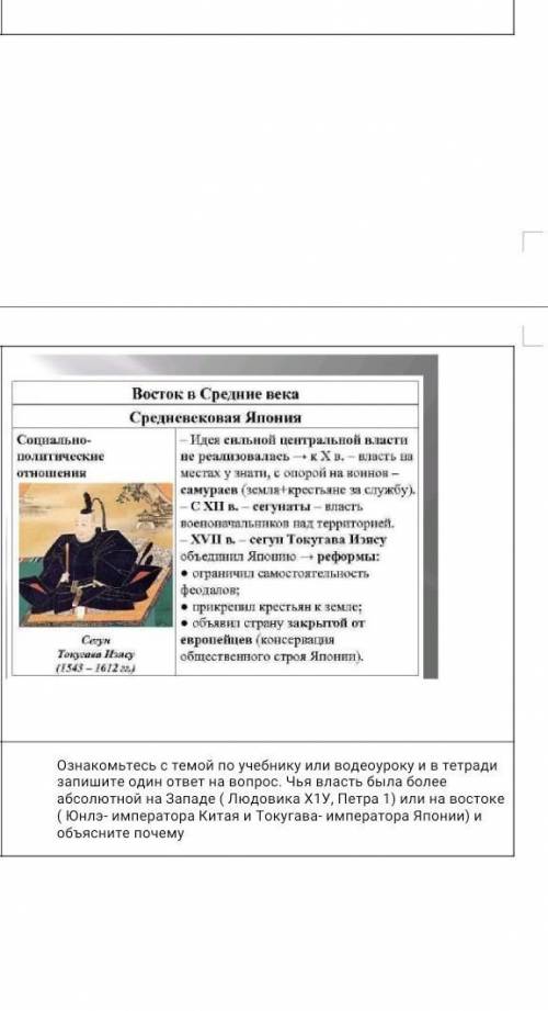 Ознакомьтесь с темой по учебнику или водеоуроку и в тетради запишите один ответ на вопрос. Чья власт