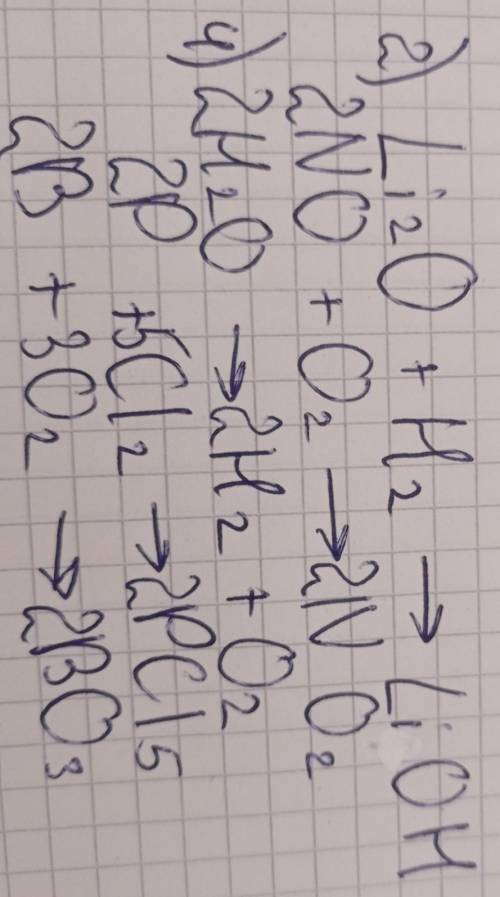 1. Написати рівняння реакцій за такими схемами: а) H2 + Cl2 → HCl б) Ca + O2 → CaO в) CuO + C → CO