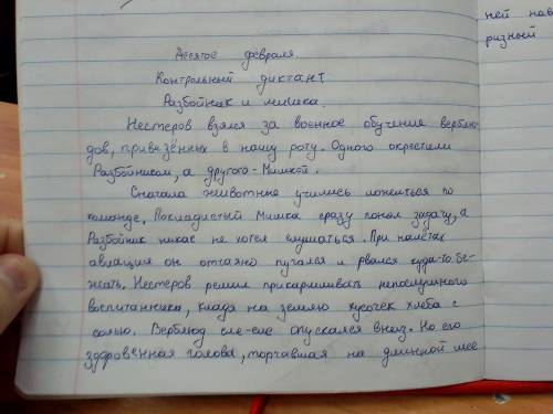 Контрольный диктант по русскому языку . Разбойник и Мишка с грамматическим заданием:2 абзац где покл