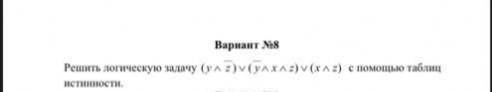 ради богов с информатикой Решите логическую задачу с таблиц истинности