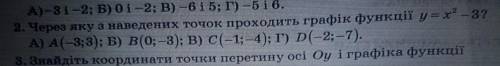 Через яку з наведених точок проходить графік функціі у=х²-3?