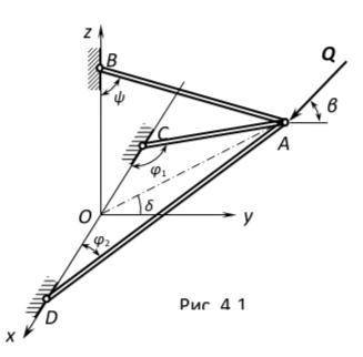 Α0 - 60, в0 - 90, γ0 - 30, δ0 - 30, ϕ0 - 60, Ψ0 - 60, P кН - 360,Q кН - 420