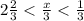 2 \frac{2}{3} < \frac{x}{3} < \frac{1}{3}