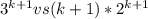 3^{k+1} vs (k+1)*2^{k+1}