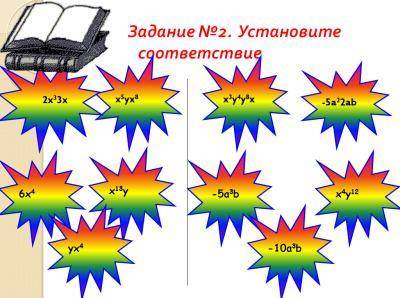 Установите соответствие между одночленами