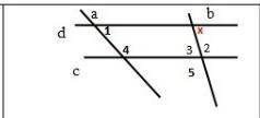 По данным рисунка найдите х Угол 1=70° Угол 4=110° Угол 5=135°