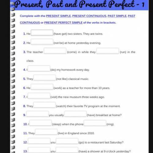 с английским  past,present perfect