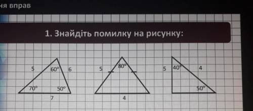 ГЕОМЕТРИЯ 7 КЛЗнайдіть помилку на малюнку: