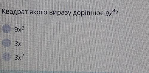 Квадрат якого виразу дорівнює 9x4? ♡♡♡