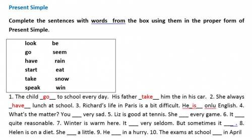 Complete the sentences with words from the box using them in the proper form of Present Simple 4. Wh