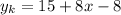 y_k=15+8x-8