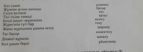 Тұрақты тіркестерді білдіретін мағынасымен сәйкестендіріңіз