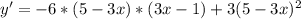 y'=-6*(5-3x)*(3x-1)+3(5-3x)^2