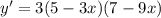 y'=3(5-3x)(7-9x)