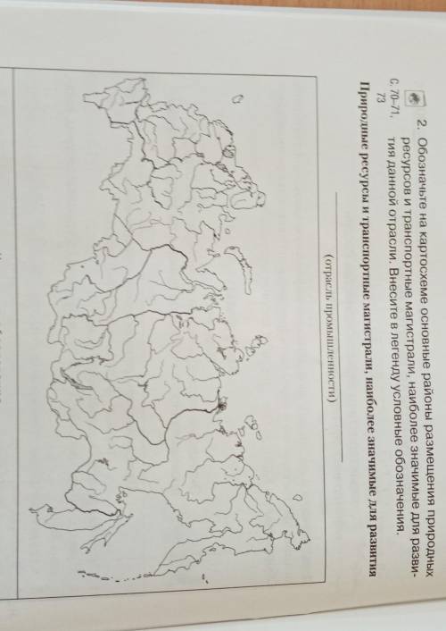 3. Составьте схем России. 2. Обозначьте на картосхеме основные районы размещения природных ресурсов 