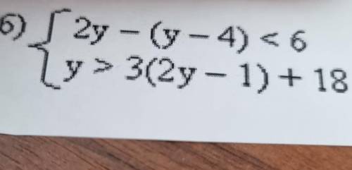 6) S 2y -(y-4) 3(2y - 1) + 18 + 3