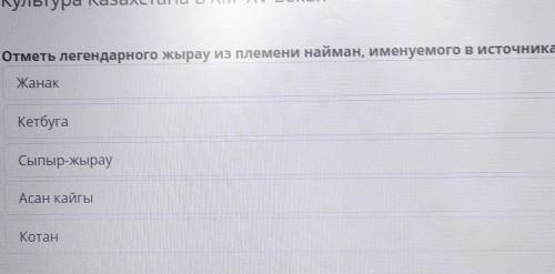 Отметь легендарного жырау из племени найман, именуемого в источниках Улы жыршы