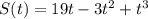 S(t)=19t-3t^2+t^3