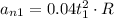 a_{n1} =0.04t_1^2\cdot R