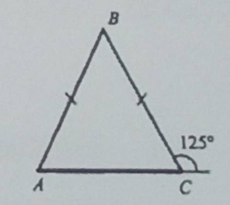 Найдите неизвестные углы треугольника, если один угол равен 125°