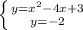 \left \{ {{y=x^{2}-4x+3 } \atop {y=-2}} \right.