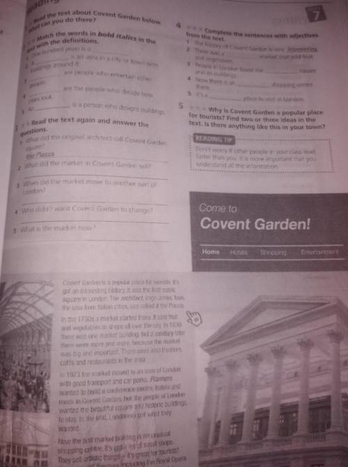 3 Read the text again and answer the questions 1 What did the original architect call Covent square 