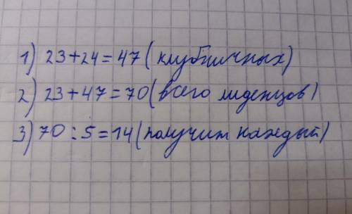 В коробочке с леденцами оказалось 23 лимонных леденца, а клубничных — на 24 больше. Друзья хотят раз