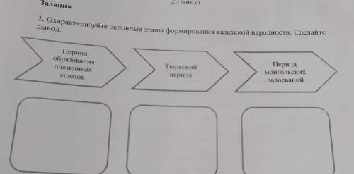 1. Охарактеризуйте основные этапы формирования казахской народности. Сделайте Вывод. Период образова