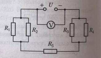 электрическая цепь состоит с 5 резисторов (рисунок), сопротивление которых R1=20 Ом, R2=60 Ом, R3=10