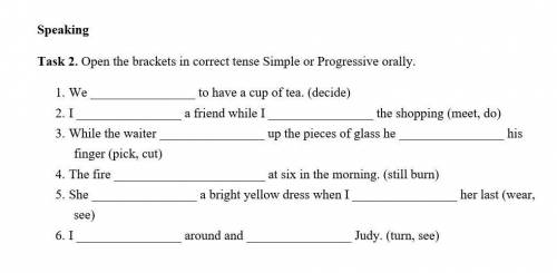 Task 2. Open the brackets in correct tense Simple or Progressive orally.1. We  to have a cup of tea.