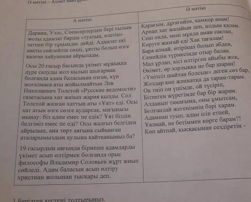 быстрее 1.Берілген кестені толтырыңыз. Жанрлық [2] стиль Ұқсастығы[1] Негізгі идея[1] Айырмашылық[1]