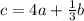 c = 4a + \frac{1}{3}b