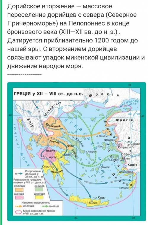 Обозначьте стрелками основные пути вторжения в Грецию в конце 2 тысячелетия до н. э. и напишите назв