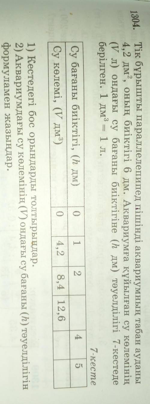 1)кестедегі бос орындарды толтырыңдар