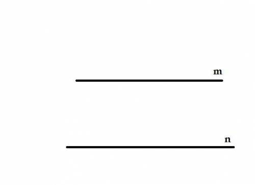 Провести пряму m паралельно до прямої n