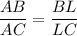 \dfrac{AB}{AC}=\dfrac{BL}{LC}