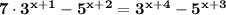 \bf 7\cdot 3^{x+1}-5^{x+2}=3^{x+4}-5^{x+3}