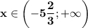 \displaystyle \bf x\in\left(-5\frac{2}{3};+\infty\right)