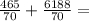 \frac{465}{70}+\frac{6188}{70}=