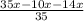 \frac{35x-10x-14x}{35}