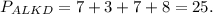 P_{ALKD}=7+3+7+8=25.