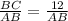 \frac{BC}{AB} = \frac{12}{AB}