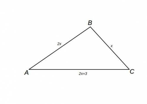 в треугольнике ABC сторона АВ в 2 раза больше стороны ВС и на 3 см меньше стороны АС. Найдите длину