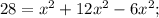 28 = {x^2} + 12{x^2} - 6{x^2};