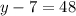 y-7 = 48