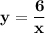 \displaystyle \bf y=\frac{6}{x}